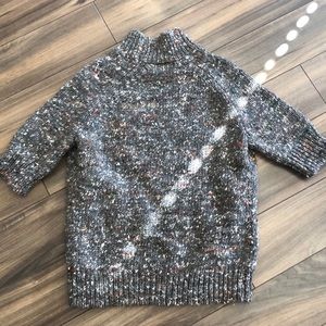 Theory short sleeve mock neck sweater